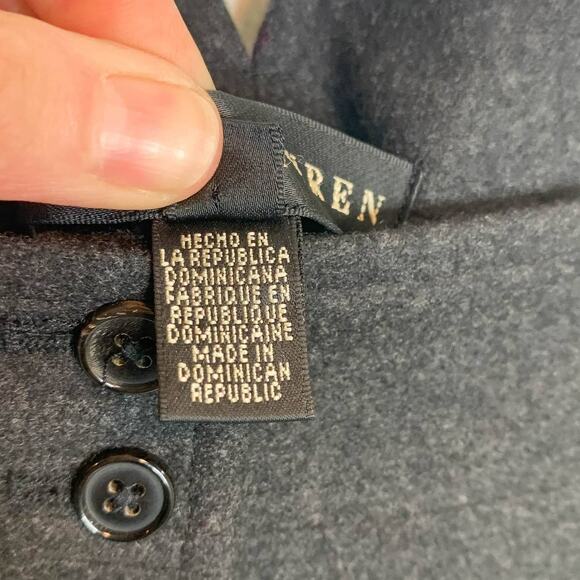 VTG RALPH LAUREN BLACK LABEL high waist pencil skirt buttons charcoal 2375 - Picture 7 of 12